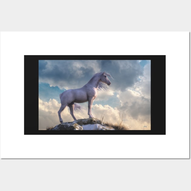 White Horse, Cold Dawn Wall Art by DanielEskridge